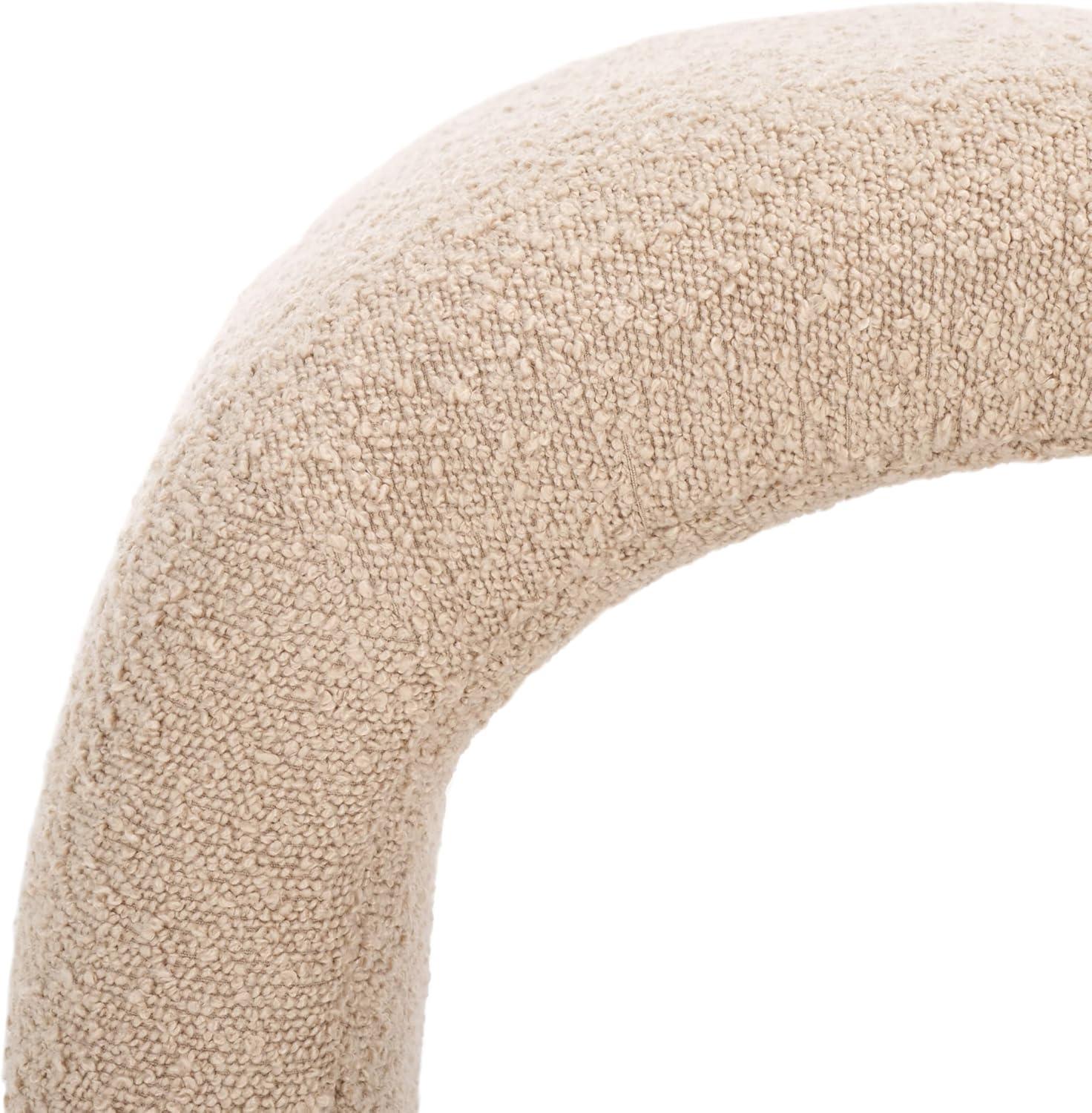 image:imageSafavieh Home Collection Kibo Modern Waterfall Cream Velvet Ottoman Fully AssembledTan