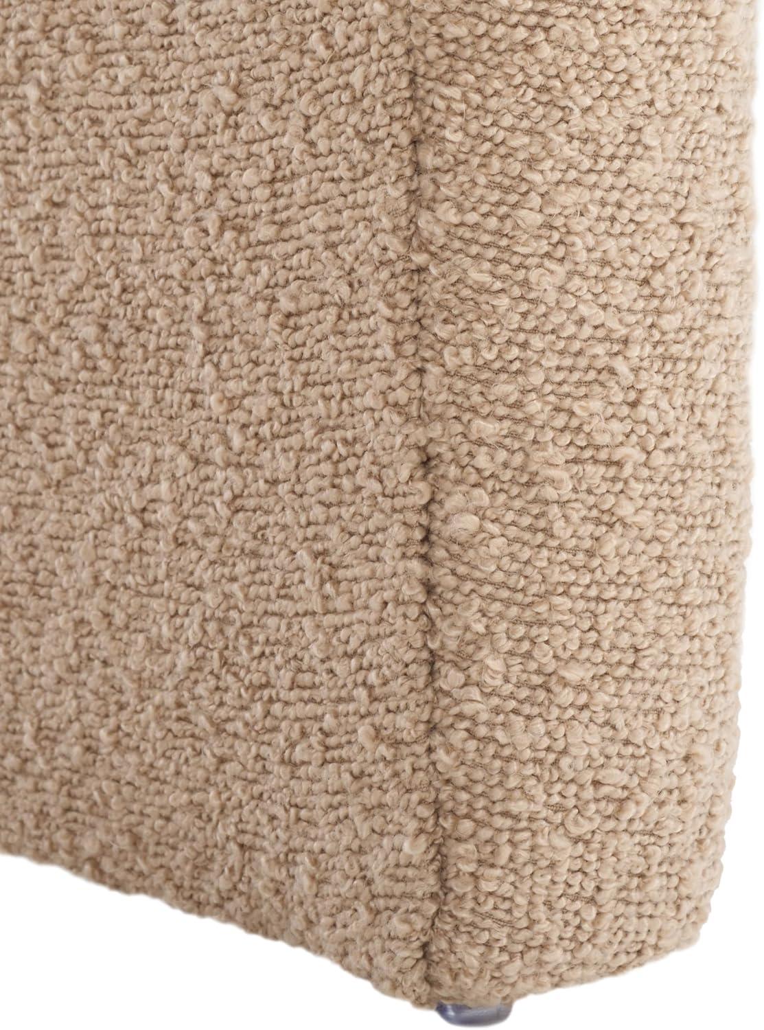 image:imageSafavieh Home Collection Kibo Modern Waterfall Cream Velvet Ottoman Fully AssembledTan
