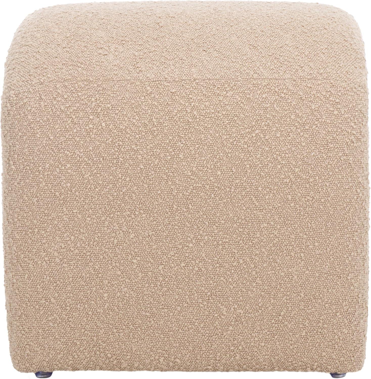 image:imageSafavieh Home Collection Kibo Modern Waterfall Cream Velvet Ottoman Fully AssembledTan