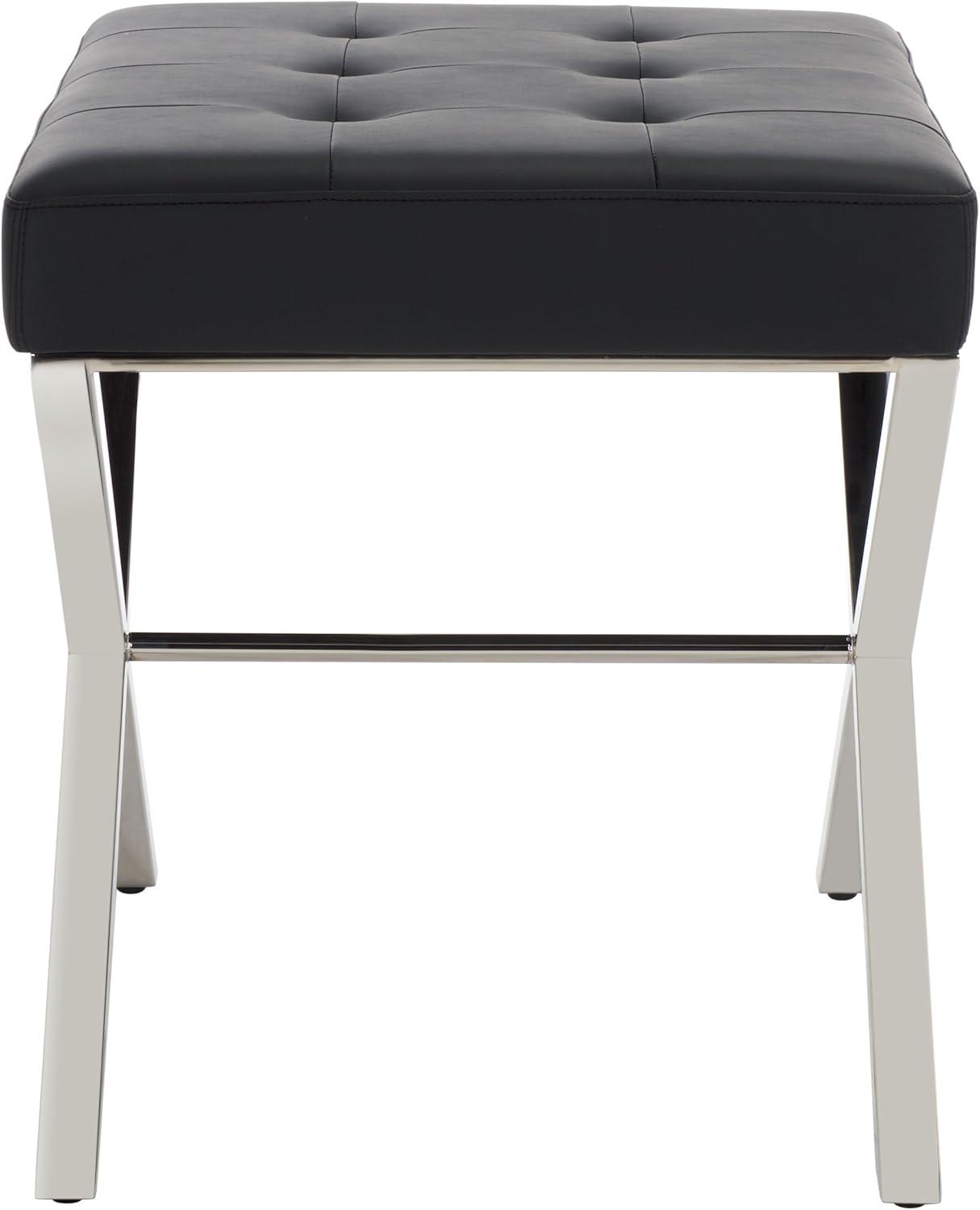 image:imageSafavieh Home Collection Sienna Modern Glam Black OttomanBlack