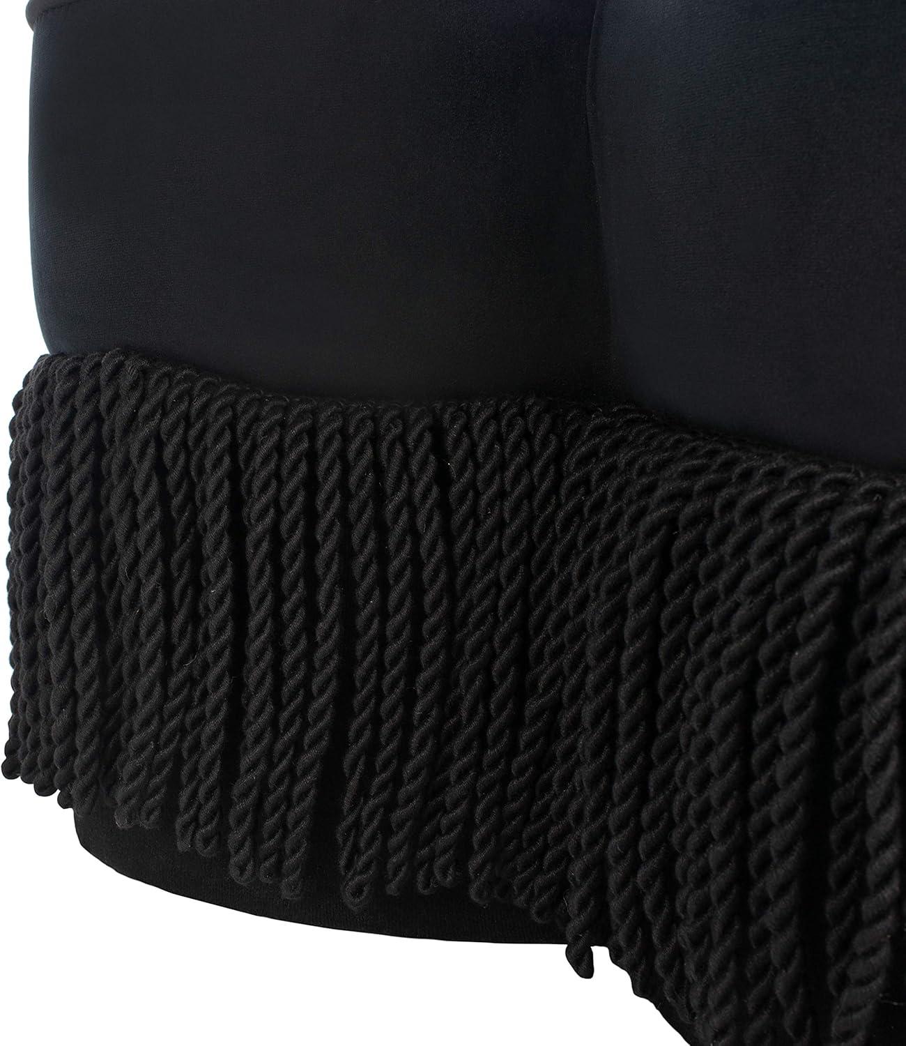 image:imageSafavieh Home Tanith Black Velvet Flower OttomanBlack