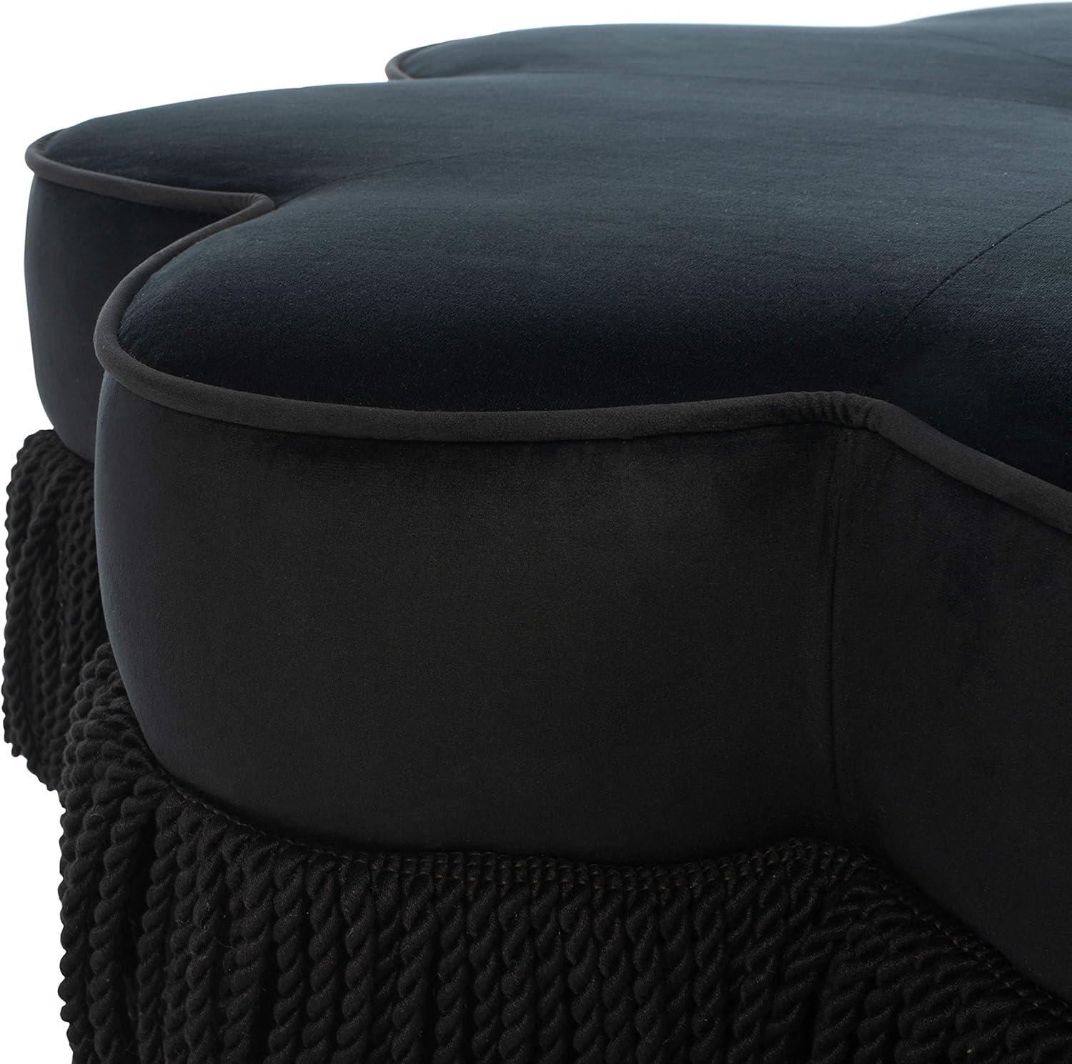 image:imageSafavieh Home Tanith Black Velvet Flower OttomanBlack