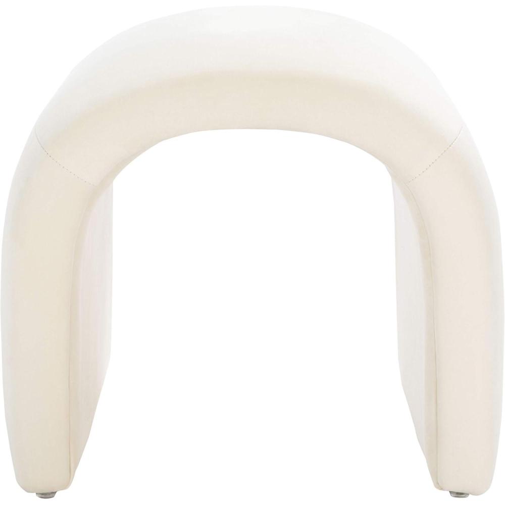 image:imageSafavieh Home Collection Kibo Modern Waterfall Cream Velvet Ottoman Fully AssembledCream
