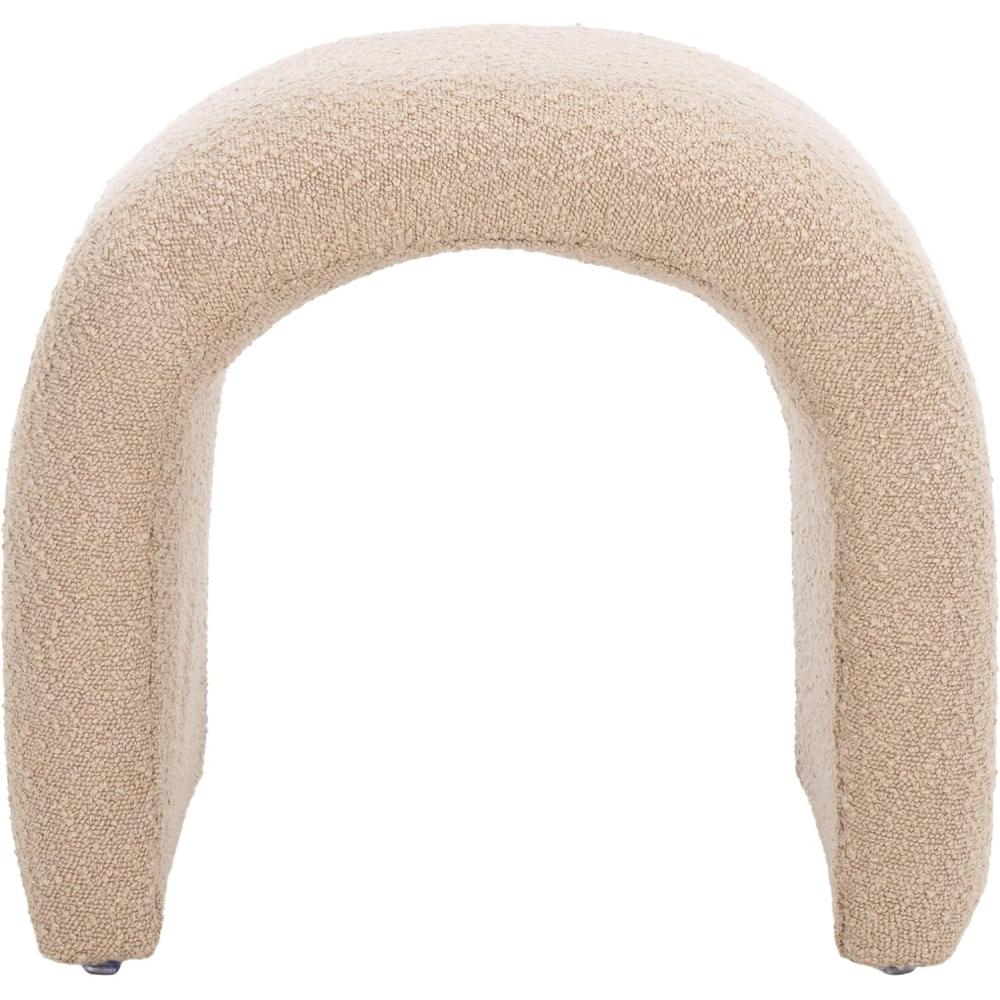 image:imageSafavieh Home Collection Kibo Modern Waterfall Cream Velvet Ottoman Fully AssembledTan