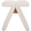 SAFAVIEH Couture Collection – Tessabella Beige Teddy Fabric Ottoman, Modern Sculptural Accent Seat, Fully Assembled (SFV5799A)(Beige)