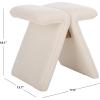 SAFAVIEH Couture Collection – Tessabella Beige Teddy Fabric Ottoman, Modern Sculptural Accent Seat, Fully Assembled (SFV5799A)(Beige)