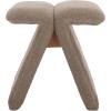 SAFAVIEH Couture Collection – Tessabella Beige Teddy Fabric Ottoman, Modern Sculptural Accent Seat, Fully Assembled (SFV5799A)(Dark Brown)
