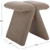 SAFAVIEH Couture Collection – Tessabella Beige Teddy Fabric Ottoman, Modern Sculptural Accent Seat, Fully Assembled (SFV5799A)(Dark Brown)