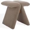 SAFAVIEH Couture Collection – Tessabella Beige Teddy Fabric Ottoman, Modern Sculptural Accent Seat, Fully Assembled (SFV5799A)(Dark Brown)