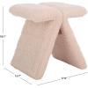 SAFAVIEH Couture Collection – Tessabella Beige Teddy Fabric Ottoman, Modern Sculptural Accent Seat, Fully Assembled (SFV5799A)(Ivory)