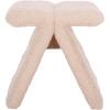 SAFAVIEH Couture Collection – Tessabella Beige Teddy Fabric Ottoman, Modern Sculptural Accent Seat, Fully Assembled (SFV5799A)(Ivory)