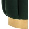 SAFAVIEH Couture Collection Maxine Glam Light Brown/Gold Channel Tufted Upholstered Ottoman (Fully Assembled)(Emerald / Gold)