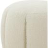 SAFAVIEH Couture Collection Maxine Glam Light Brown/Gold Channel Tufted Upholstered Ottoman (Fully Assembled)(Ivory/Gold)