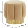 SAFAVIEH Couture Collection Maxine Glam Light Brown/Gold Channel Tufted Upholstered Ottoman (Fully Assembled)(Light Brown/Gold)