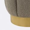 SAFAVIEH Couture Collection Maxine Glam Light Brown/Gold Channel Tufted Upholstered Ottoman (Fully Assembled)(Light Grey/Gold)