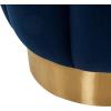SAFAVIEH Couture Collection Maxine Glam Light Brown/Gold Channel Tufted Upholstered Ottoman (Fully Assembled)(Navy)