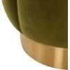SAFAVIEH Couture Collection Maxine Glam Light Brown/Gold Channel Tufted Upholstered Ottoman (Fully Assembled)(Olive)