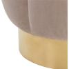 SAFAVIEH Couture Collection Maxine Glam Light Brown/Gold Channel Tufted Upholstered Ottoman (Fully Assembled)(Pale Taupe / Gold)