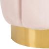 SAFAVIEH Couture Collection Maxine Glam Light Brown/Gold Channel Tufted Upholstered Ottoman (Fully Assembled)(Pink / Gold)