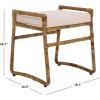 SAFAVIEH Home Collection – Iveliz Natural & White Woven Accent Ottoman Stool with Cushion, Fully Assembled (OTT6504A)(Dark Natural/White)