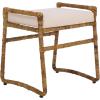 SAFAVIEH Home Collection – Iveliz Natural & White Woven Accent Ottoman Stool with Cushion, Fully Assembled (OTT6504A)(Dark Natural/White)