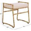 SAFAVIEH Home Collection – Iveliz Natural & White Woven Accent Ottoman Stool with Cushion, Fully Assembled (OTT6504A)(Light Natural/White)