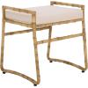 SAFAVIEH Home Collection – Iveliz Natural & White Woven Accent Ottoman Stool with Cushion, Fully Assembled (OTT6504A)(Light Natural/White)