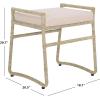 SAFAVIEH Home Collection – Iveliz Natural & White Woven Accent Ottoman Stool with Cushion, Fully Assembled (OTT6504A)(Natural/White)