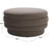 SAFAVIEH Home Collection Rohan Tan Velvet Layered Stacked Cocktail Ottoman (Fully Assembled)(Brown)
