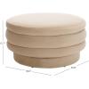 SAFAVIEH Home Collection Rohan Tan Velvet Layered Stacked Cocktail Ottoman (Fully Assembled)(Light Brown)
