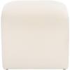 Safavieh Home Collection Kibo Modern Waterfall Cream Velvet Ottoman (Fully Assembled)(Cream)