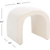 Safavieh Home Collection Kibo Modern Waterfall Cream Velvet Ottoman (Fully Assembled)(Cream)