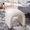 Safavieh Home Collection Kibo Modern Waterfall Cream Velvet Ottoman (Fully Assembled)(Cream)