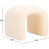 Safavieh Home Collection Kibo Modern Waterfall Cream Velvet Ottoman (Fully Assembled)(Cream Faux Shearling)