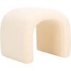 Safavieh Home Collection Kibo Modern Waterfall Cream Velvet Ottoman (Fully Assembled)(Cream Faux Shearling)