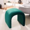 Safavieh Home Collection Kibo Modern Waterfall Cream Velvet Ottoman (Fully Assembled)(Emerald)