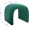 Safavieh Home Collection Kibo Modern Waterfall Cream Velvet Ottoman (Fully Assembled)(Emerald)