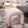 Safavieh Home Collection Kibo Modern Waterfall Cream Velvet Ottoman (Fully Assembled)(Light Pink)