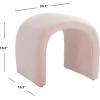 Safavieh Home Collection Kibo Modern Waterfall Cream Velvet Ottoman (Fully Assembled)(Light Pink)