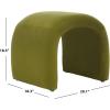 Safavieh Home Collection Kibo Modern Waterfall Cream Velvet Ottoman (Fully Assembled)(Olive)