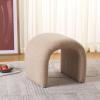 Safavieh Home Collection Kibo Modern Waterfall Cream Velvet Ottoman (Fully Assembled)(Tan)