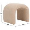 Safavieh Home Collection Kibo Modern Waterfall Cream Velvet Ottoman (Fully Assembled)(Tan)
