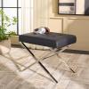 Safavieh Home Collection Sienna Modern Glam Black Ottoman(Black)