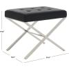 Safavieh Home Collection Sienna Modern Glam Black Ottoman(Black)