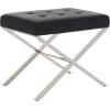 Safavieh Home Collection Sienna Modern Glam Black Ottoman(Black)
