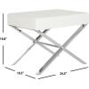 Safavieh Home Collection Sienna Modern Glam Black Ottoman(White)
