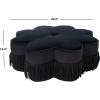 Safavieh Home Tanith Black Velvet Flower Ottoman(Black)