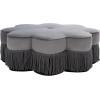 Safavieh Home Tanith Black Velvet Flower Ottoman(Dark Grey)