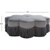 Safavieh Home Tanith Black Velvet Flower Ottoman(Dark Grey)