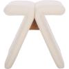 SAFAVIEH Couture Collection – Tessabella Beige Teddy Fabric Ottoman, Modern Sculptural Accent Seat, Fully Assembled (SFV5799A)(Beige)